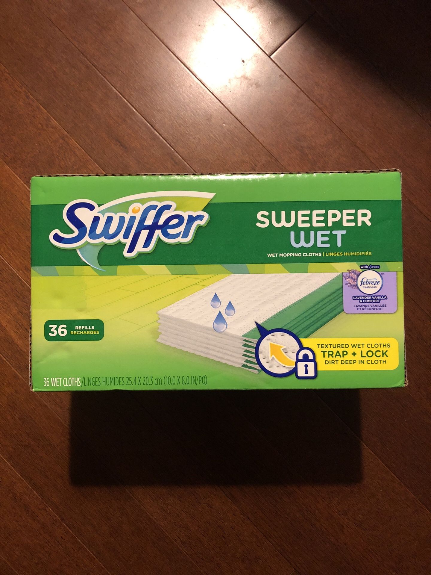 New! Swiffer Sweeper Wet 36 Count Lavender Vanilla and Comfort Refills