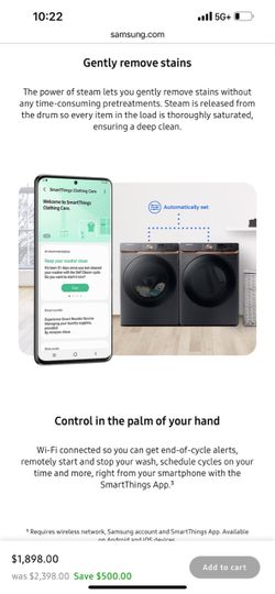 Samsung washer and dryer