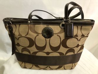 COACH SIGNATURE STRIPE TOTE