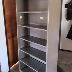 2 Metal Book Shelves Cabinet Rack Storage