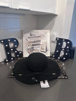 NINE WEST Sun Hat Women’s Black Everyday Style One Size (Authentic)