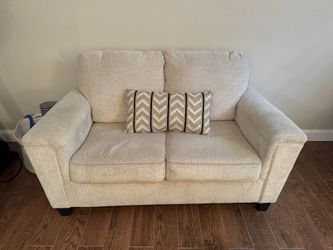 (full Set!) Natural/Cream-tone Chenille Upholstery Sofa/ Couch