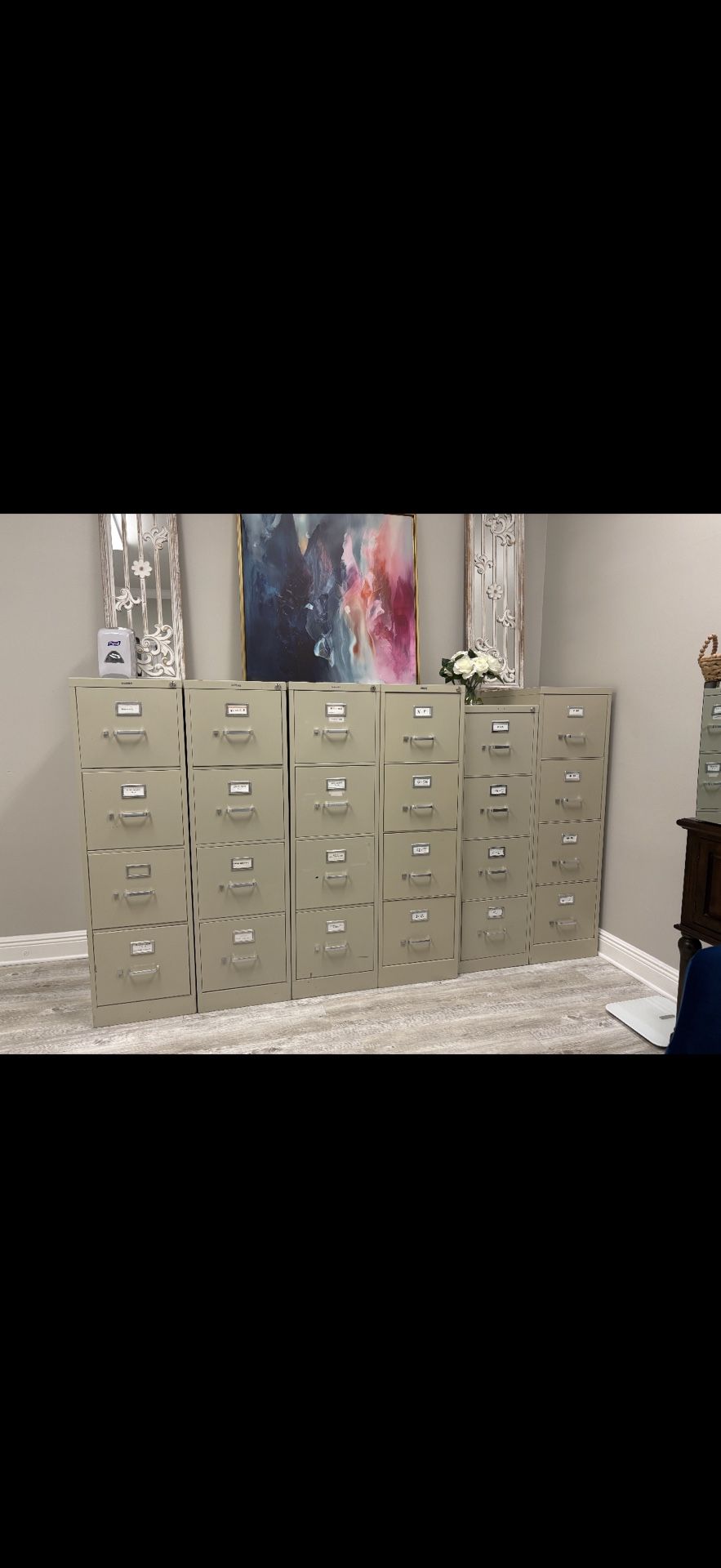 6 Filing Cabinets