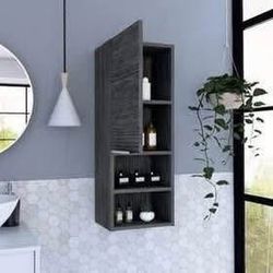 Newly Assembled Medicine 32H Single Door Cabinet 2 External Shelves 2 Interior Shelves