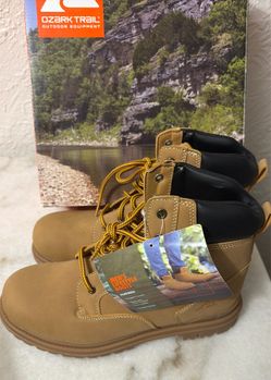Men’s Ozark Trail Faux Suede Tan “Wheat” Boots, Size 10