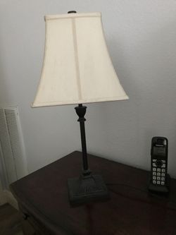 Two pottery barn bedside lamps