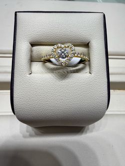 Moissanite Heart Halo Ring