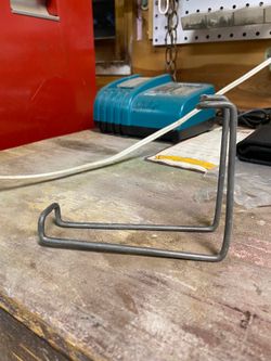 L shaped metal hooks or stands