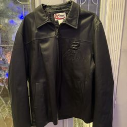 like new vintage miller lite rusty Wallace leather jacket!!