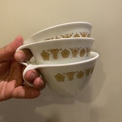 Vintage Good Butterfly Corelle Pyrex Cups