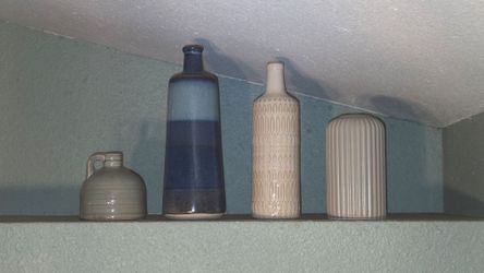 Set of 4 Decorative Ceramic Vases – Modern Farmhouse Décor
