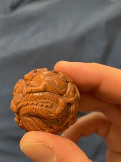 Netsuke Wood Carved japanese chinese figure Sculpture 