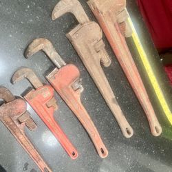 large Lot Of Pipe, Wrenches