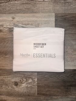 Martha Stewart Essentials White Microfiber Queen Sheet Set