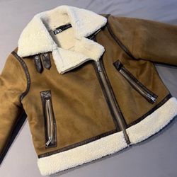 Zara Sherpa Aviator Jacket