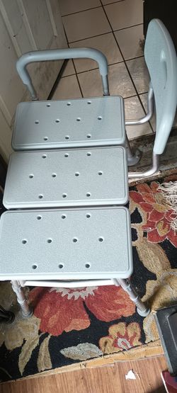 Shower bench with back $25, and walker with wheels $10