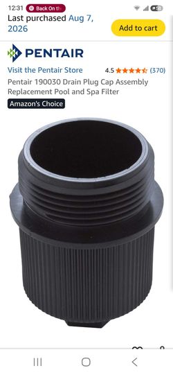 Pentair filter cap