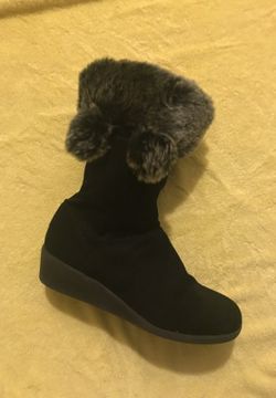 Girls suede black boots