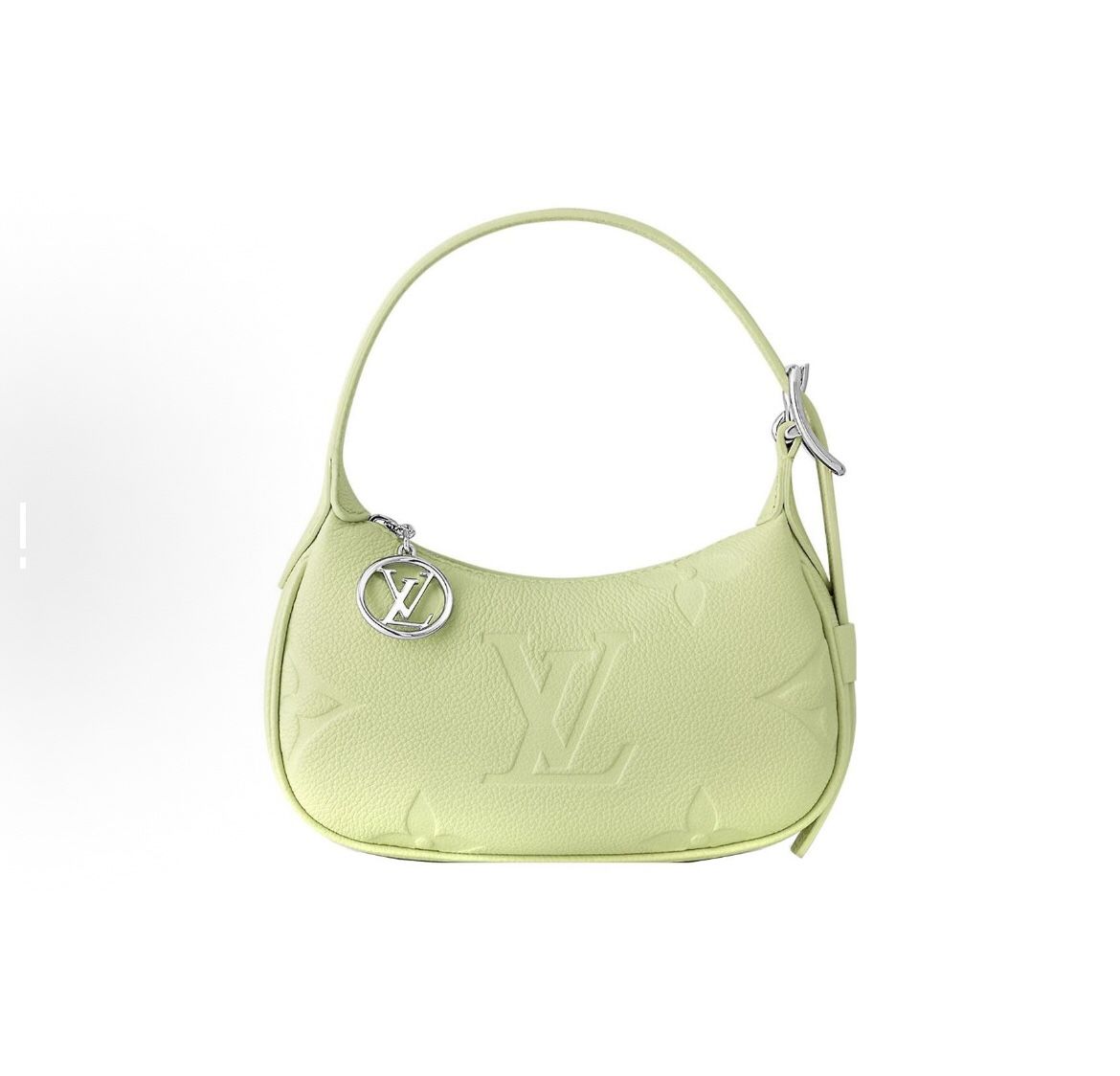 adjustable shoulder strap, zip closure, embossed, soft grained calf leather, Moon bag, handbag/shoulder bag, women's style, green (40)82
