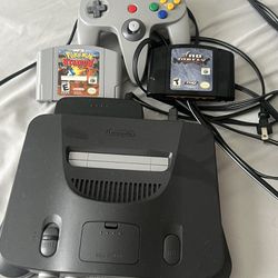 Nintendo64 (US MODEL) w/ Original Cords,  Remote, And 2 Games 