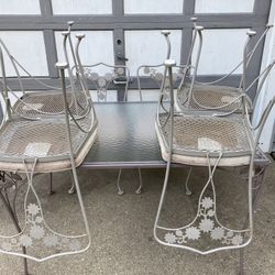 Metal Table W/ 6 Chairs 
