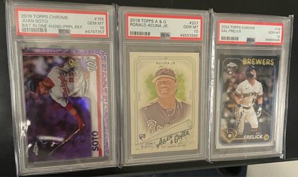 3 graded baseball cards