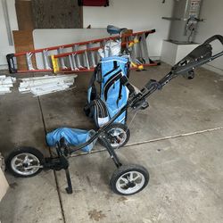Golf Clubs And Cart