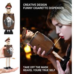 cigarette holder funny Funny Cigarette Dispenser, Prank Automatic Bounce Cigarette Case/Container, Cigarette  Holder Box, A Pirate Captain in The Wooden Barrel Figurines Stat for Sale  in Rancho Cucamonga, CA