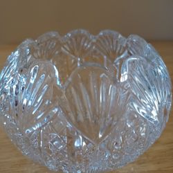 Vintage Crystal Cut Candy Rose Bowl 