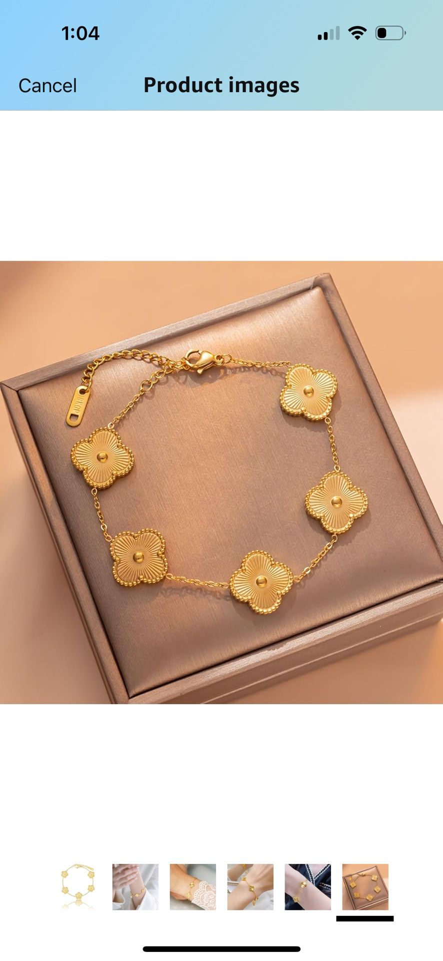 18K Gold Plated Clover Bracelet