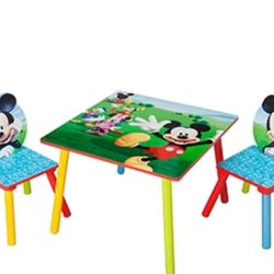 Mickey Mouse Table With 2 Chairs-Kids