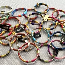 Narrow Textile bangle bracelets, $10 each, close outs from Nordstrom