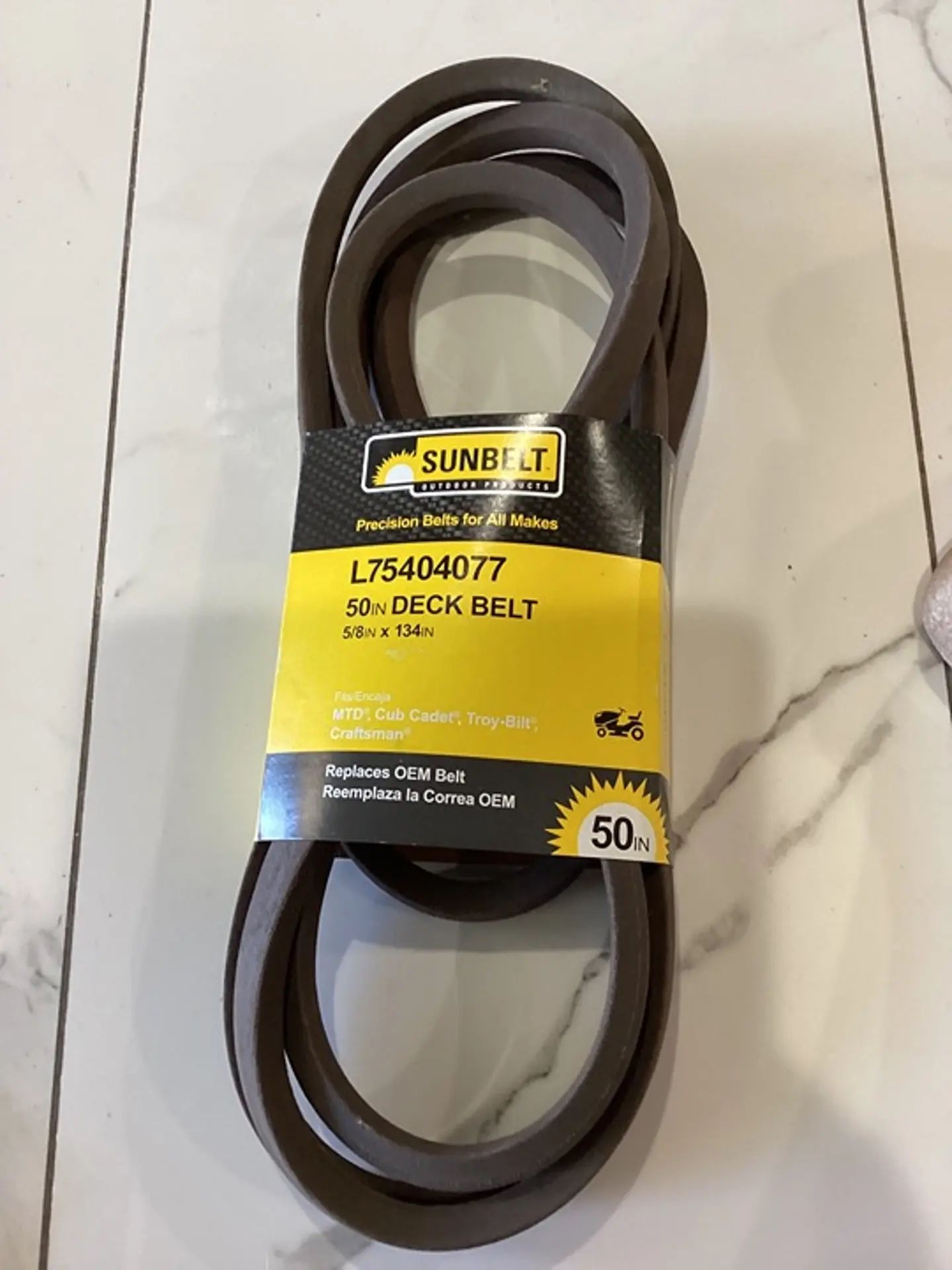50” SUN BELT (contact info removed)7 Cub Cadet/Troy-Bilt/Craftsman 5/8” x 134”