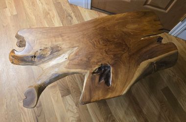 Teak Root Wood Slab Coffee Table Side Table