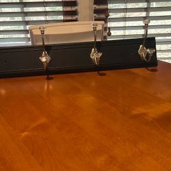 Sturdy Black Wood Mountable Coat Hanger.