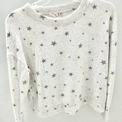 Pink Republic Light Gray Stars Pullover Sweater Women’s Size Large