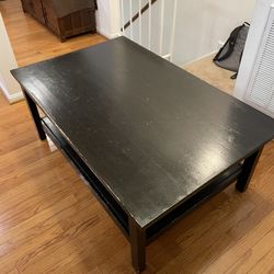 IKEA Solid Wood Coffee Table – Brown/Black (46x29x18)