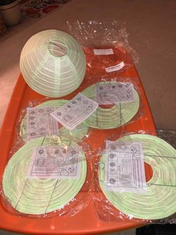 5 mint green lanterns in pack