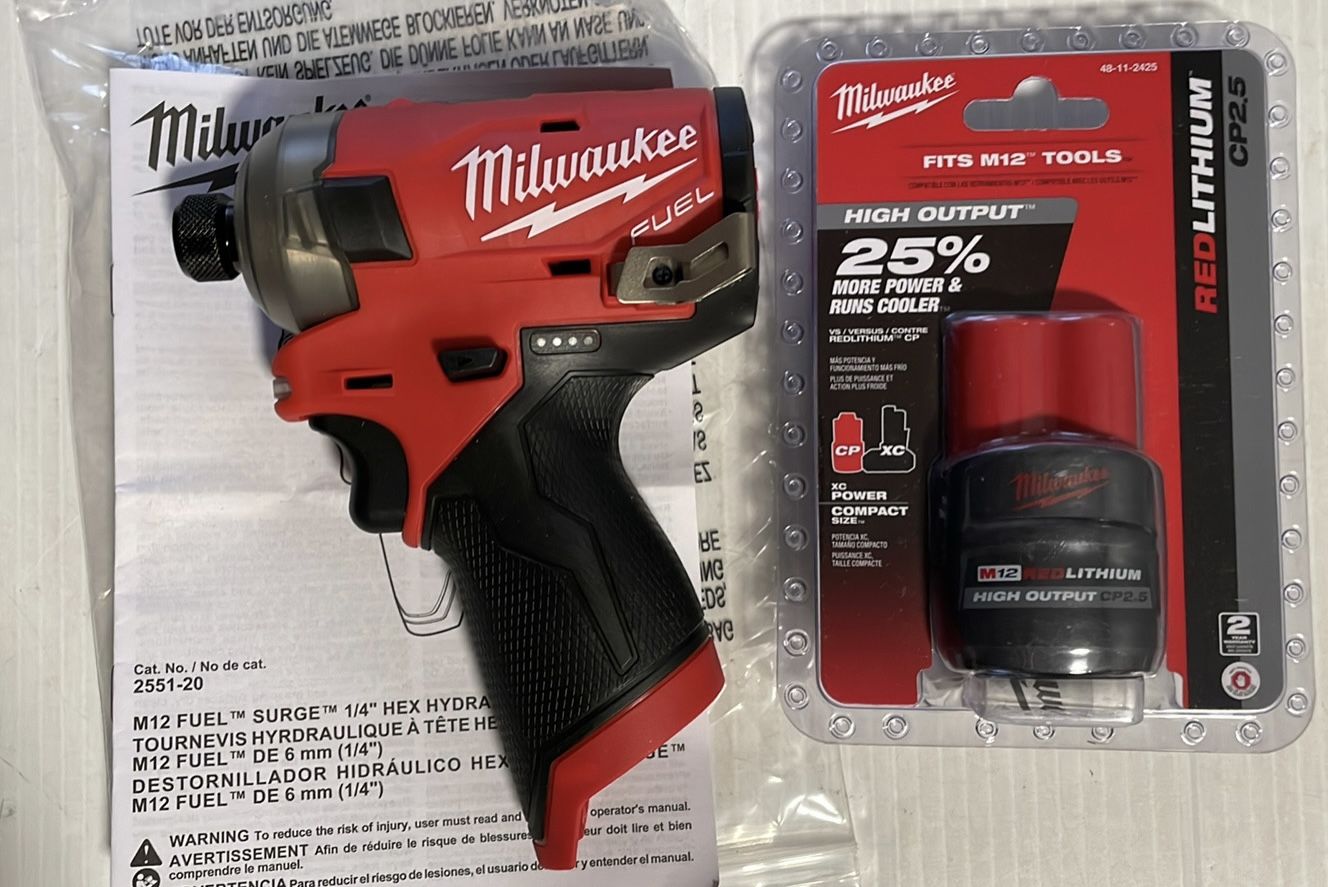 Milwaukee M12 SURGE FUEL impact driver , 2.5HO 120.00 Firm