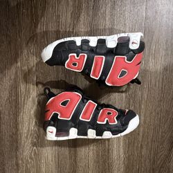 Nike Air More Uptempo GS Bred Black University Red 