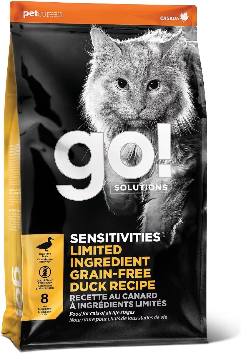 Go! Solutions Sensitivities Limited Ingredient Duck Grain-Free Dry Cat Food, 16-lb bag