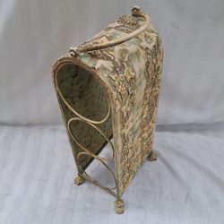 Vintage Distressed Metal Wine Bottle Stand