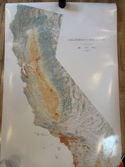 Raven Maps California land cover Fine Art Print 44” x 30”