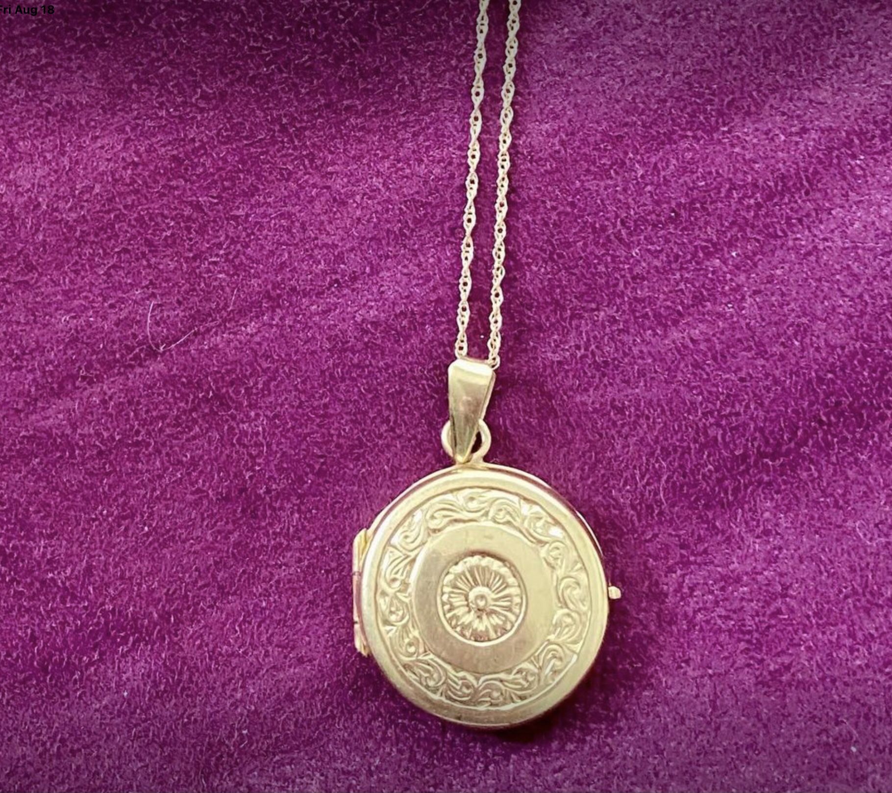 Vintage Engraved Monogram Locket Pendant Necklace 10k Gold for Sale in  Garner, NC - OfferUp