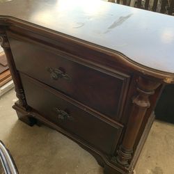 Wood bedside table
