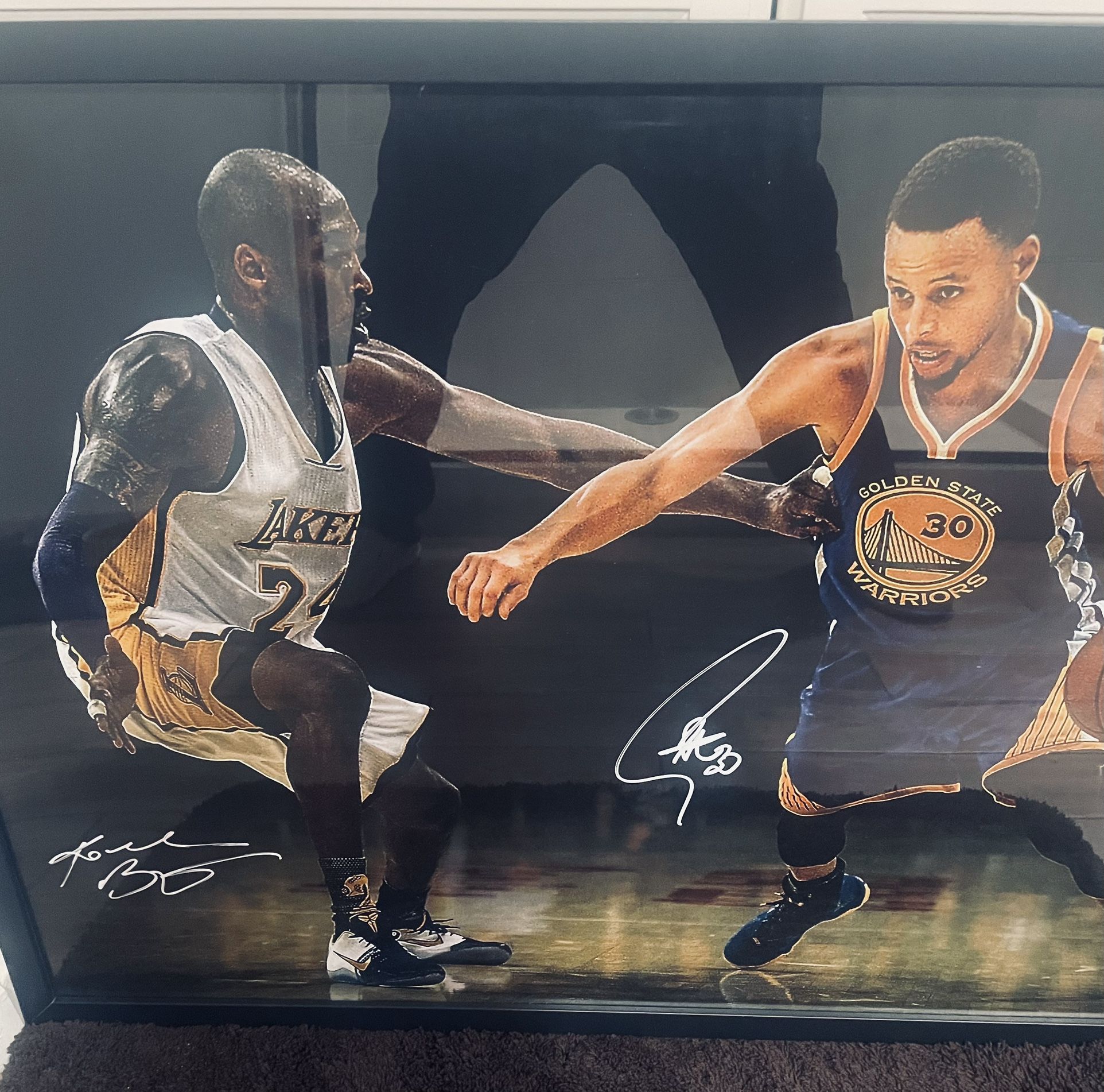 Autographed Steph Curry And Kobe Bryant Picture