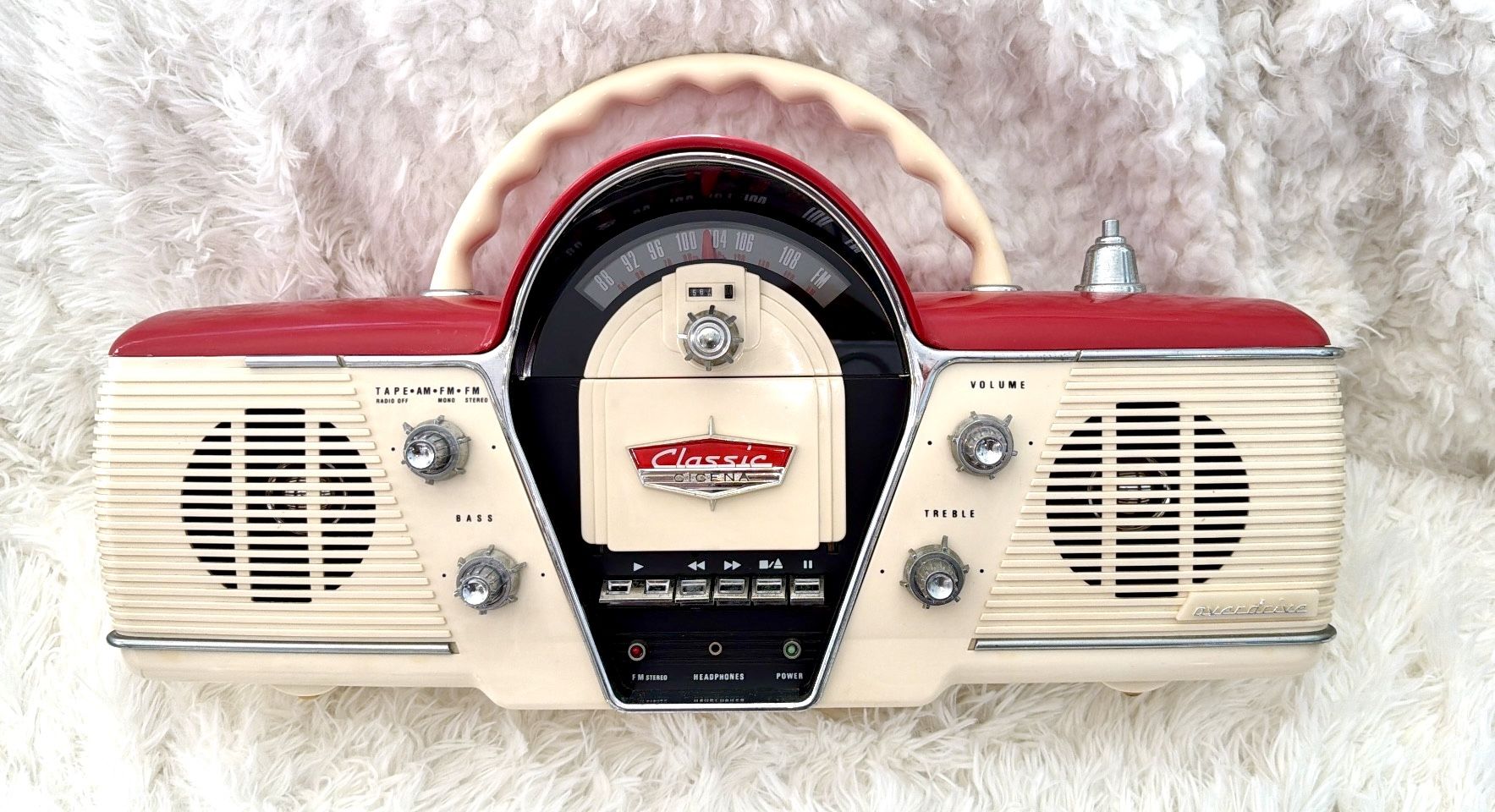 Overdrive Cicena Classic Portable AM/FM/Radio/Stereo/Cassette Player. Vintage 1991