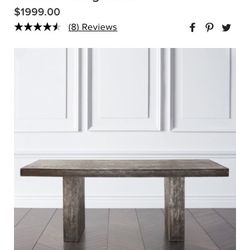 Contemporary Zgallerie Timber Coffee Table, Dining Table And Mirror! Great Condition, Tabletops Covered With Thick Plastic! Ready To Sell Today!