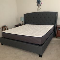 New In Box King Bed Frame With Mattress (Read Description Below)