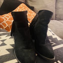Bohemian Fringe Ankle Boots, Womens Size 6